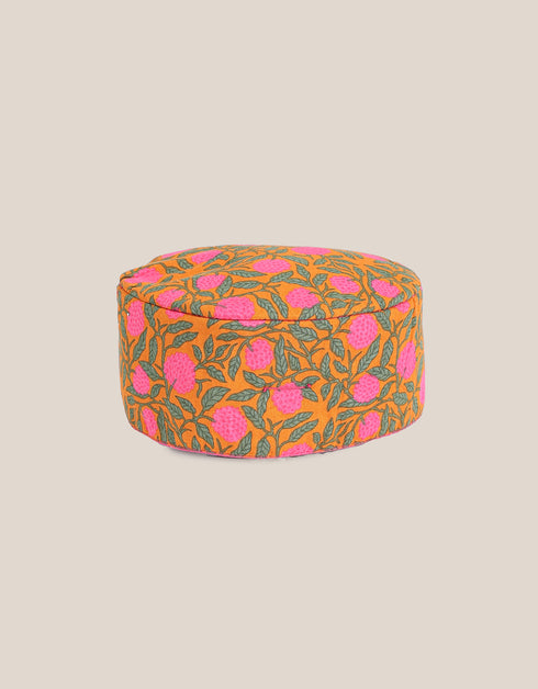 Reversible milton hat with embroidery with printed lining